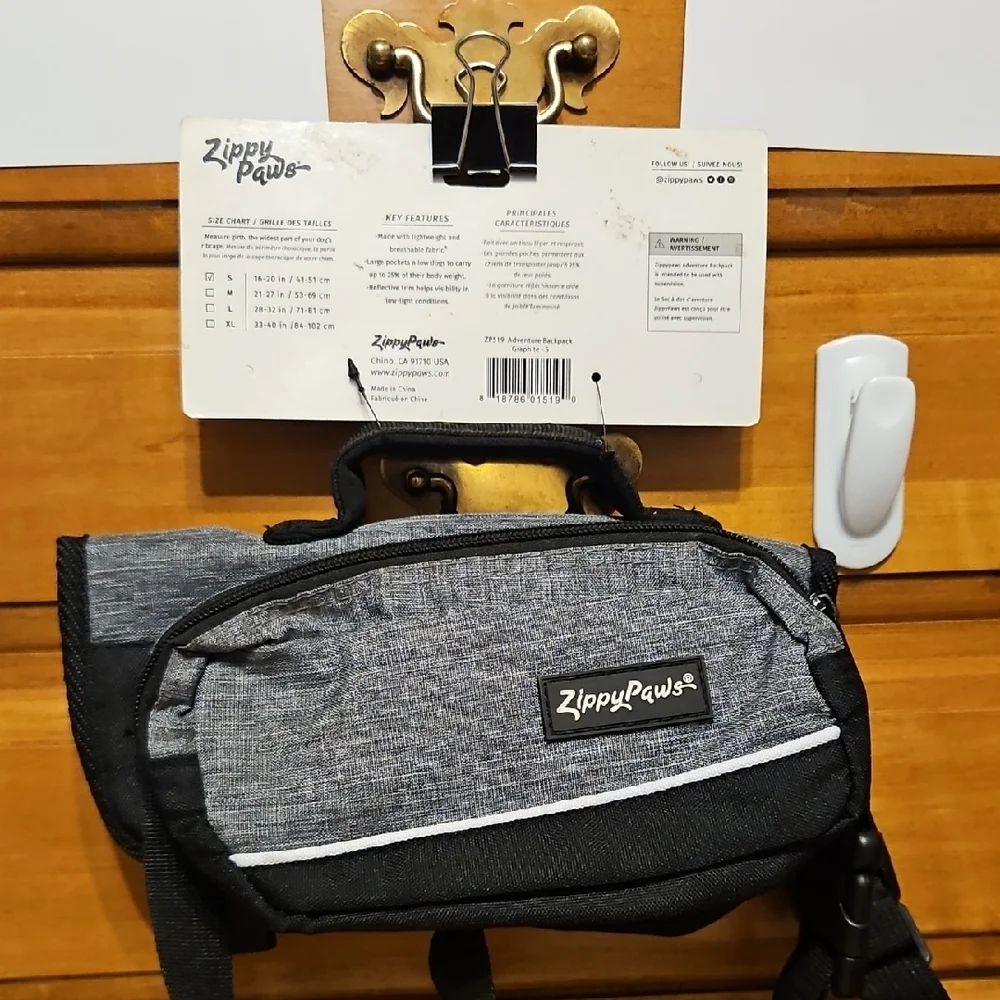 ZippyPaws Gray and Black Dog Backpack